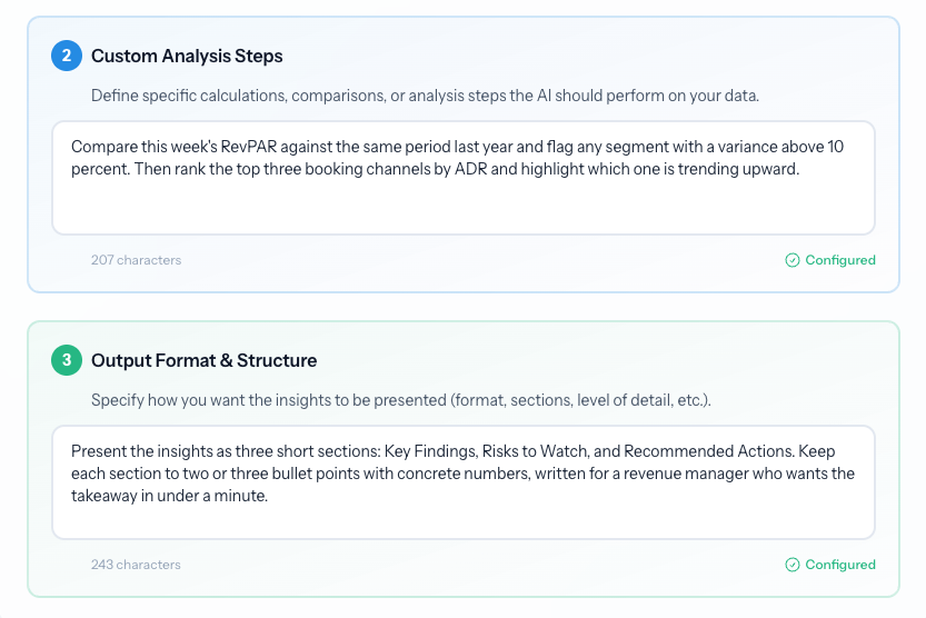 Advisor Studio: defining the custom analysis steps and output format for a new advisor.